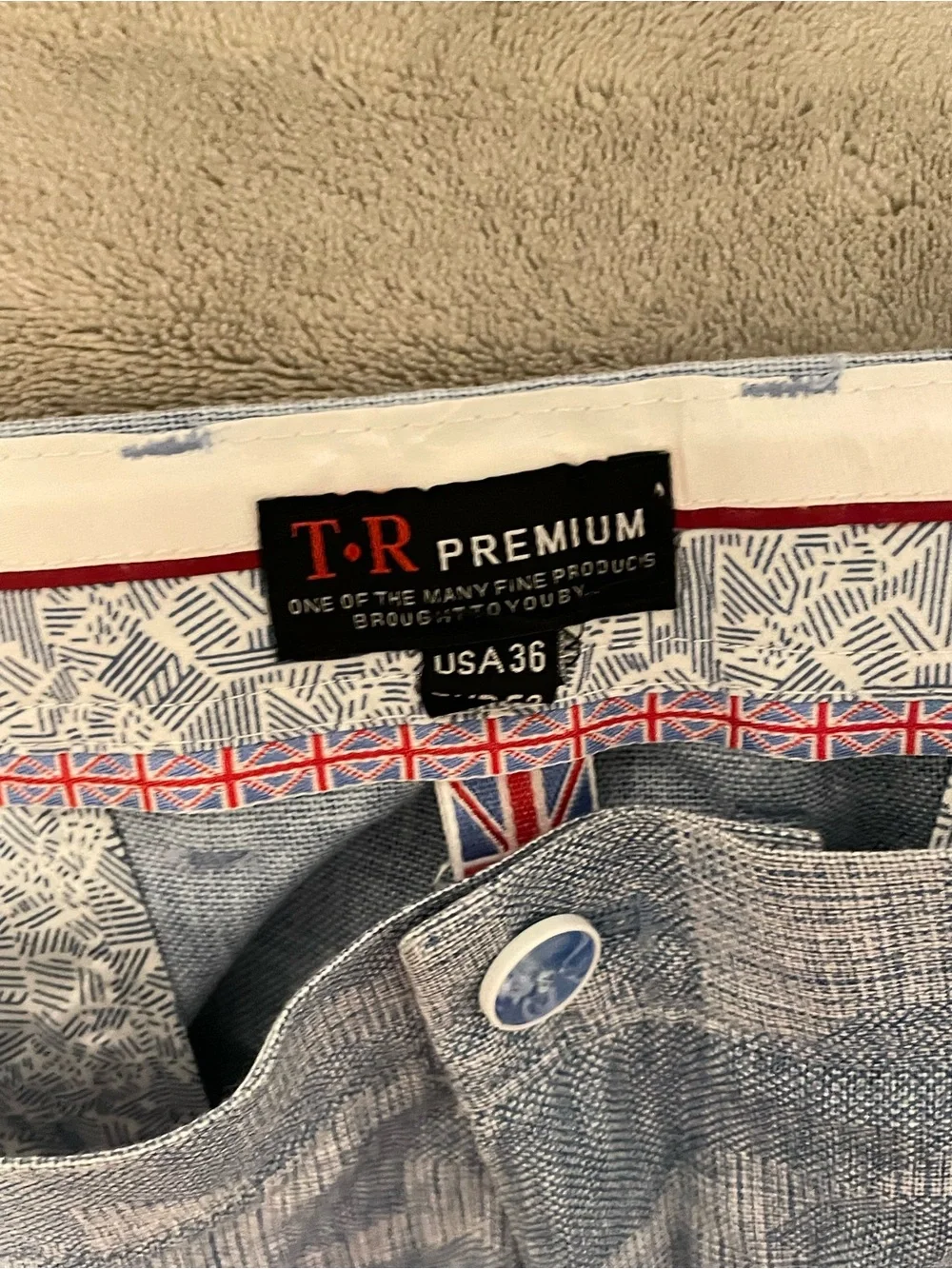 Men's Skinny Pants in Light Blue Pattern